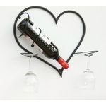 DanDiBo Wandbild Weinregal Herz Flaschenständer aus Metall 38 cm Flaschenhalter