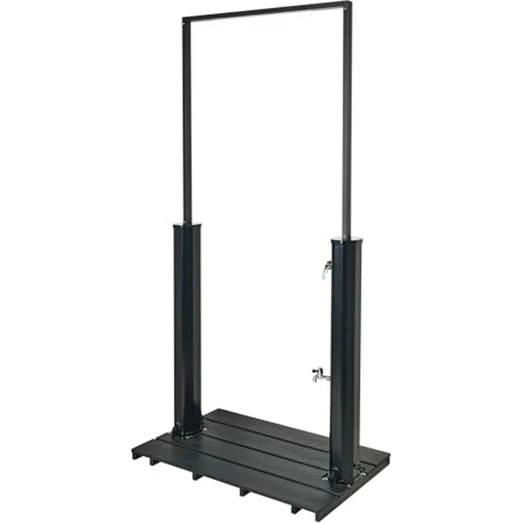 Freistehende solarbetriebene Gartendusche MARACAIBO Schwarz – Bild 5