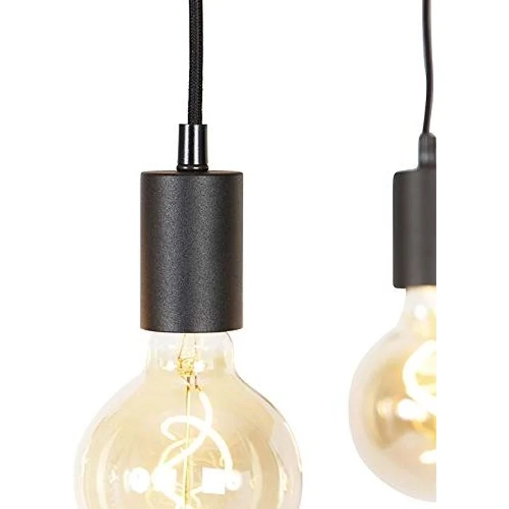 Qazqa Pendelleuchte Shelf, ohne Leuchtmittel, E27, Schwarz, Industrie, Holz, 5-flammig – Bild 7