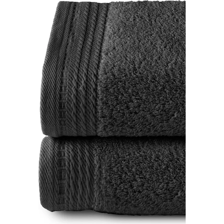 Top Towel - Premium - Große Badetücher - Badetücher - 2 Handtücher - 50x100 cm - 100 % Baumwolle - 600 Gramm - Schwarz