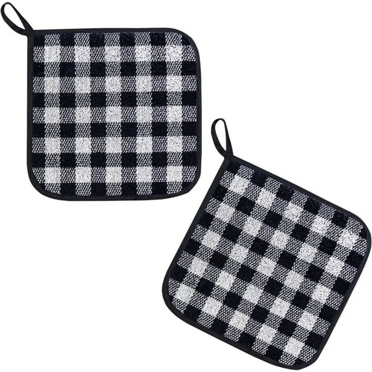 Kracht Topflappen Bauhaus, (Set, 2-tlg, 2-teilig), 2er Set Topflappen, Baumwoll Frottier, ca. 22x22 cm – Bild 2