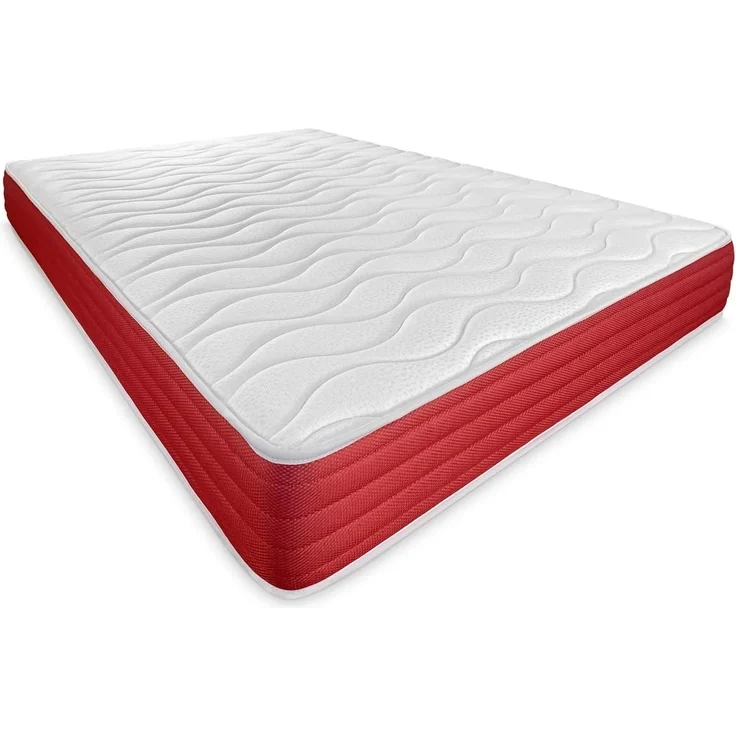 DUÉRMETE ONLINE Lite Reversible Memory-Schlafsack (2-seitige Matratze), sehr atmungsaktiv, weiß, 150x180