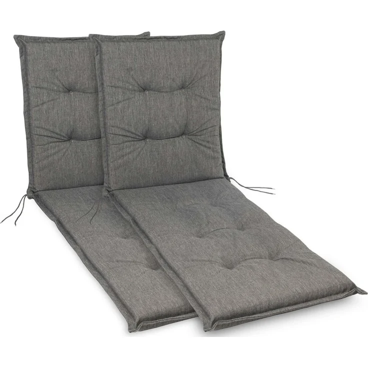 sunnypillow Liegenauflage Polsterauflagen für Gartenliege 190 x 60 x 9cm, 2 Stück Grau UV-Lichtecht – Bild 1