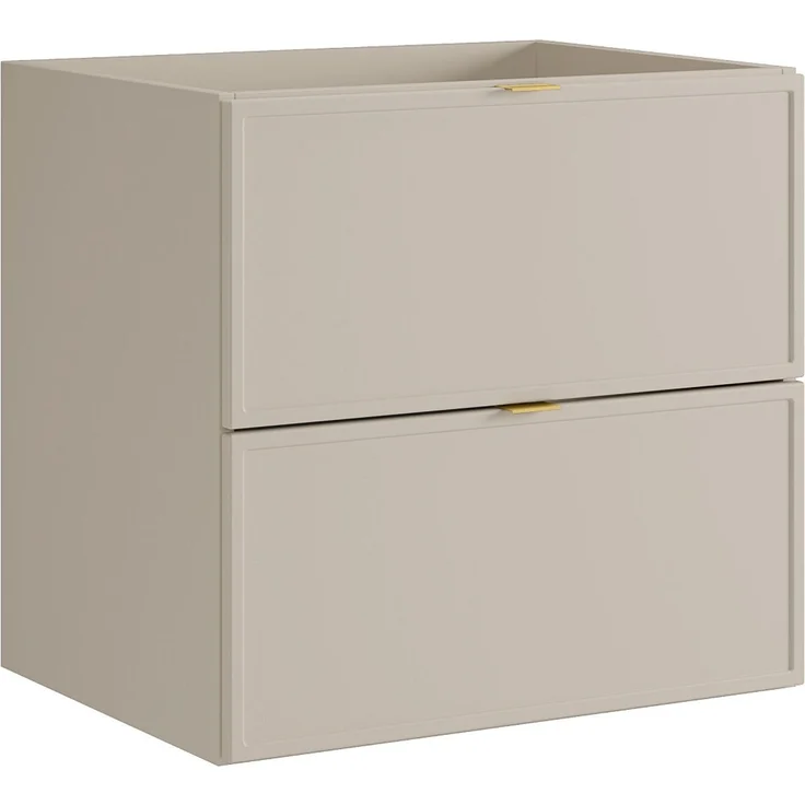 Vente-unique - Hängender Waschtischunterschrank mit Metallgriffen – Farbe Beige – B60 cm – ONDIL – Bild 4
