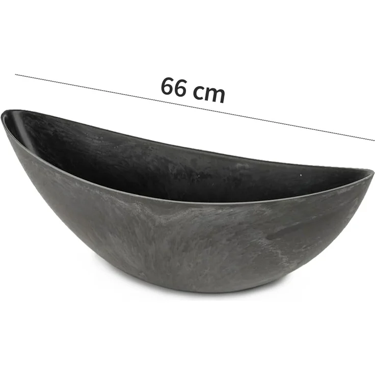 matches21 HOME & HOBBY Blumentopf Große Pflanzschale oval 66 cm für draussen Dekoschale schwarz (1 St), Blumen-Schale als wetterfeste Friedhof-Schale Grab-Schmuck Grabschale – Bild 2