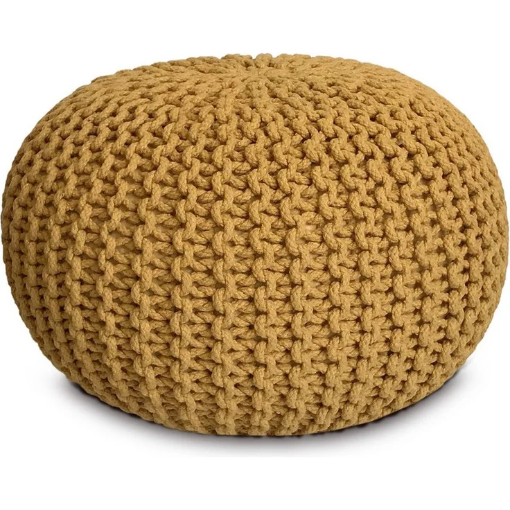 Amagohome Sitzhocker Sitzpouf Strickhocker Pouf Ø45 H30cm Bodenkissen Indoor Baumwolle recy – Bild 1