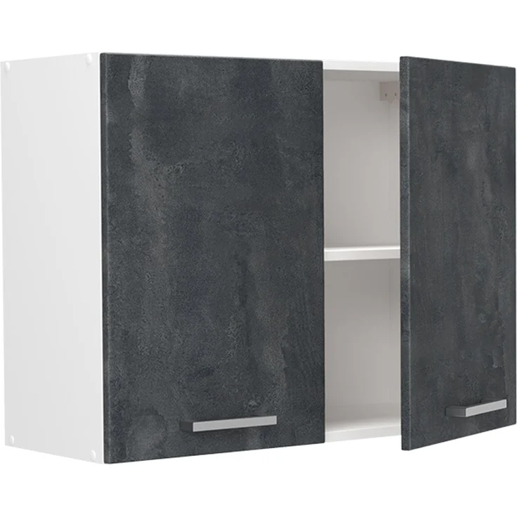 Küchenglasschrank R-Line Schwarz Beton/Weiß 80 cm Vicco – Bild 3