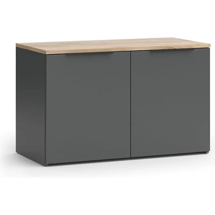 Kommode Wido Anthrazit 80 x 50 cm mit 2 Türen Vicco