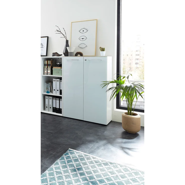 GERMANIA Bürokombination MONTERIA BHT 145x120x37 cm weiß Komplett-Büro Büro – Bild 3