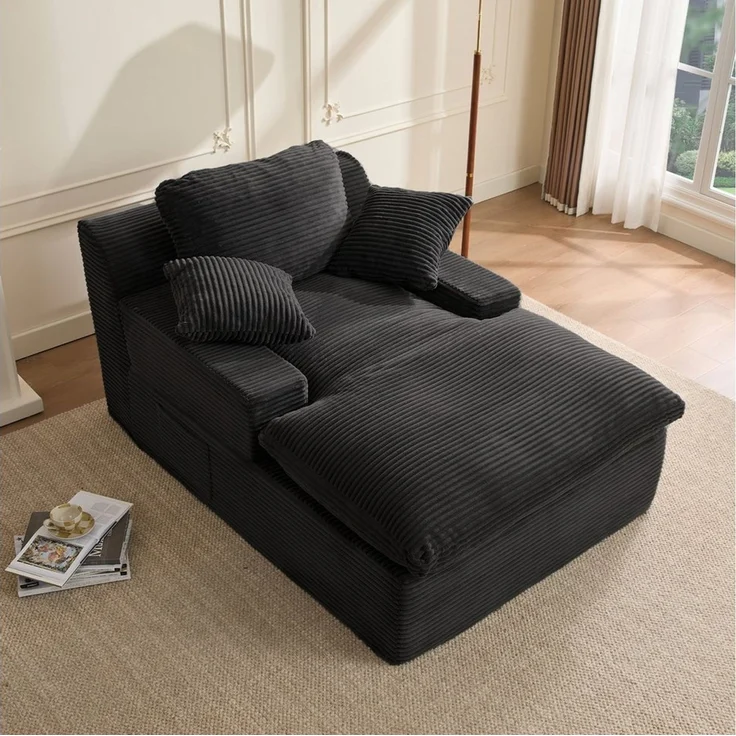 LITBIRD Chaiselongue 160 cm Loungesofa, Boneless Bodensofa & Schlafsofa mit Schlaffunktion, 1 Teile, Platzsparendes Cloud Sofa mit Armlehnen für Wohnzimmer – Bild 1