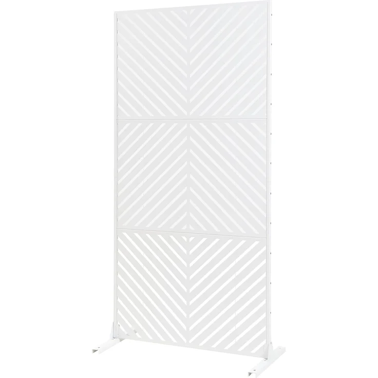 Indoor Trennwand Kekan Stahl 200x100x50 cm Weiß [casa. pro] – Bild 2