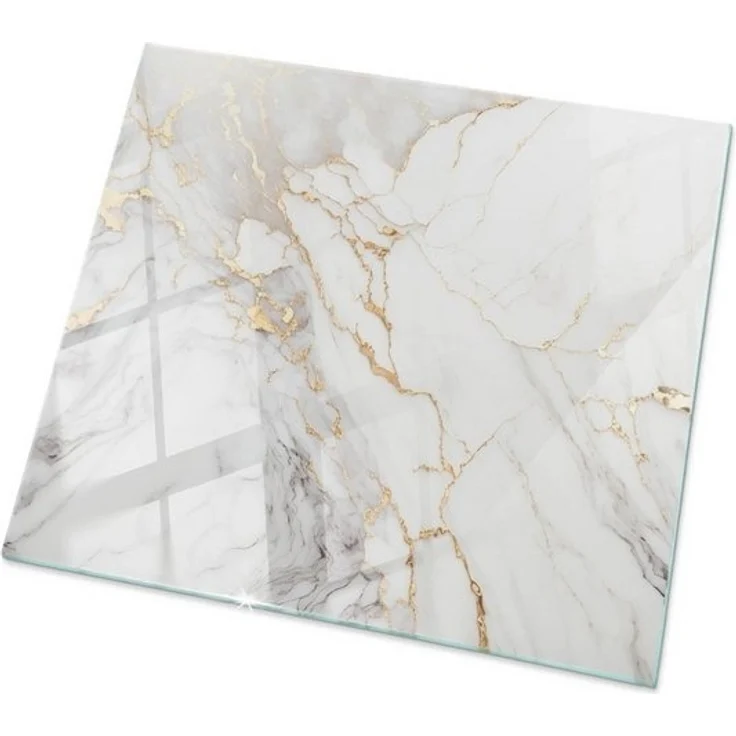 Tulup Tischplatte Oberplatte Tisch Glas Eleganter Marmor mit Adern Tischplatte aus Glas – Bild 4