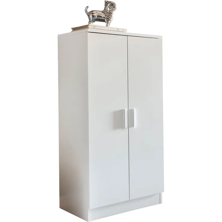 Wohnling Schuhschrank mit 2 Türen Weiß geschlossen