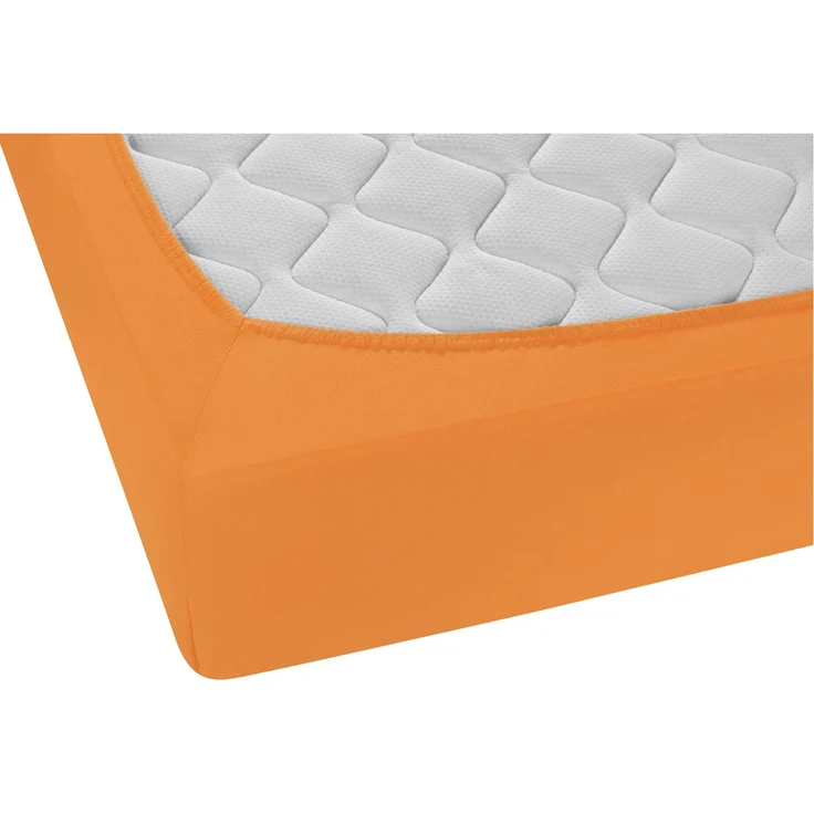 biberna Feinjersey-Spannbetttuch, 100 % Baumwolle, nektarine, 1x 140x200 cm - 160x200 cm – Bild 2