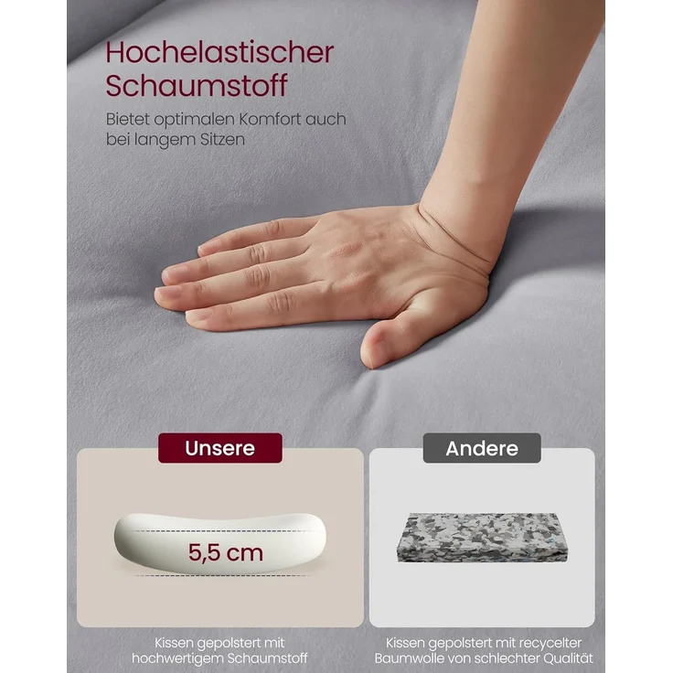 VASAGLE Esszimmerstuhl 2er Set/ 4er Set Küchenstuhl (4 St), stuhl bis 120 kg – Bild 6