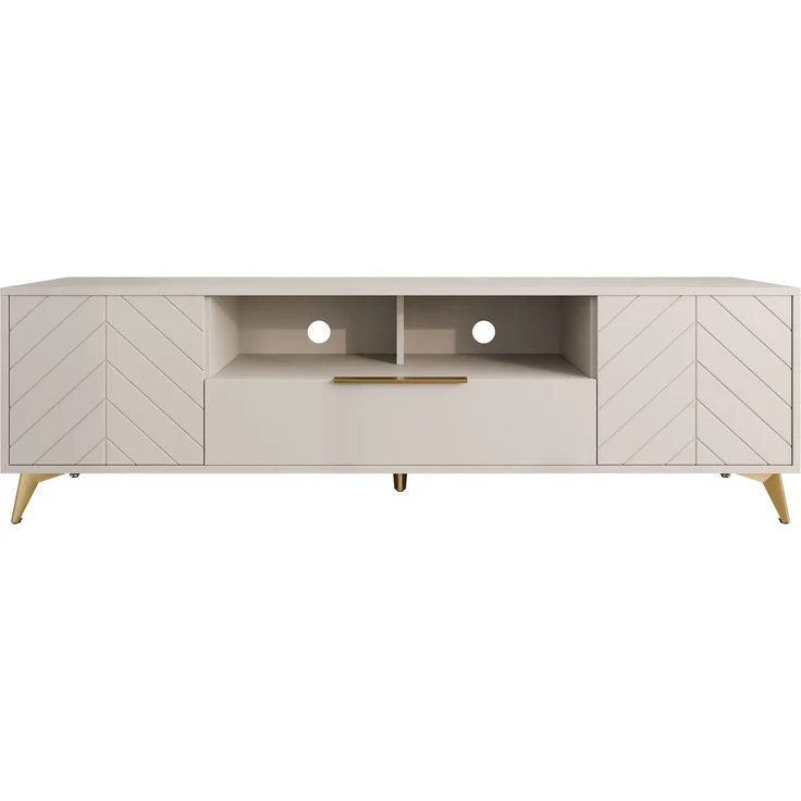 TV-Lowboard Xylix 2D1SZ mit 2 Drehtüren und Schublade (Farbe: Sandbeige) – Bild 4