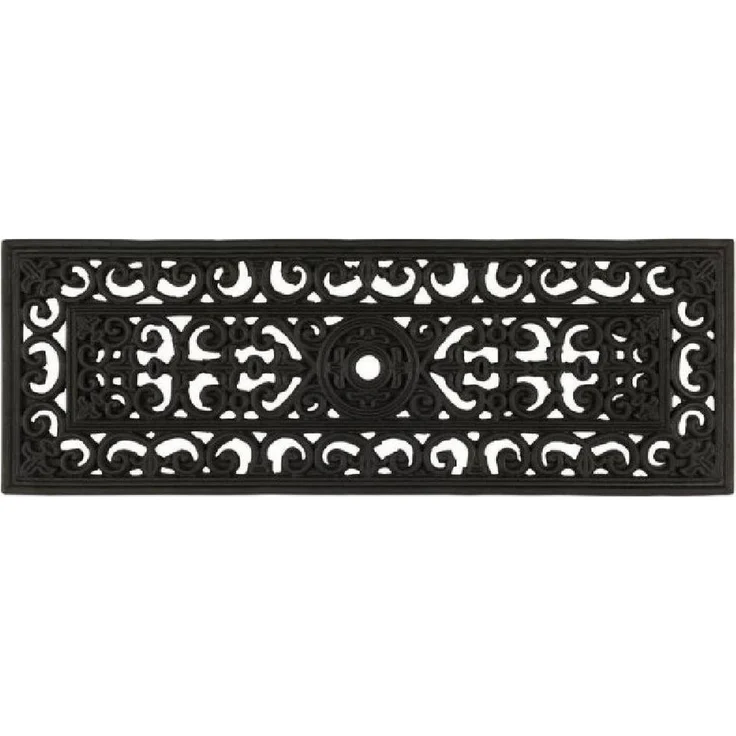 Ib Laursen Fußmatte Türmatte Fußabtreter Gummi Filigran Schwarz 25x75cm 2821-00 – Bild 1