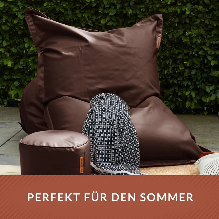 Green Bean® XXL Riesen-Sitzsack aus Kunstleder mit EPS Perlen Füllung - 140 x 180 cm 380 Liter - Bean Bag - - Dunkelbraun – Bild 6