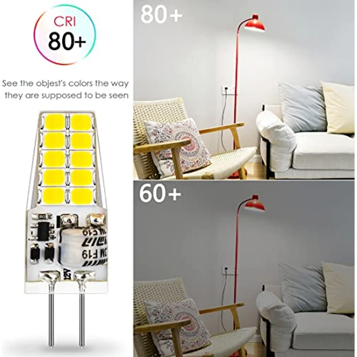 Auting G4 LED Lampen 12V AC/DC,3W LED G4 Birnen 6000K Kaltweiß 300lm, Ersatz für 30W Halogenlampen,Kein Flackern Nicht Dimmbar 360° Lichtwinkel,10er Pack – Bild 6