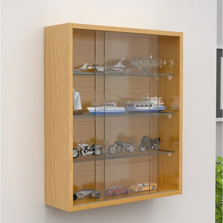 VCM Wandvitrine Drivalo 920361 Honig-Eiche H. 60 x B. 50 x T. 15 cm