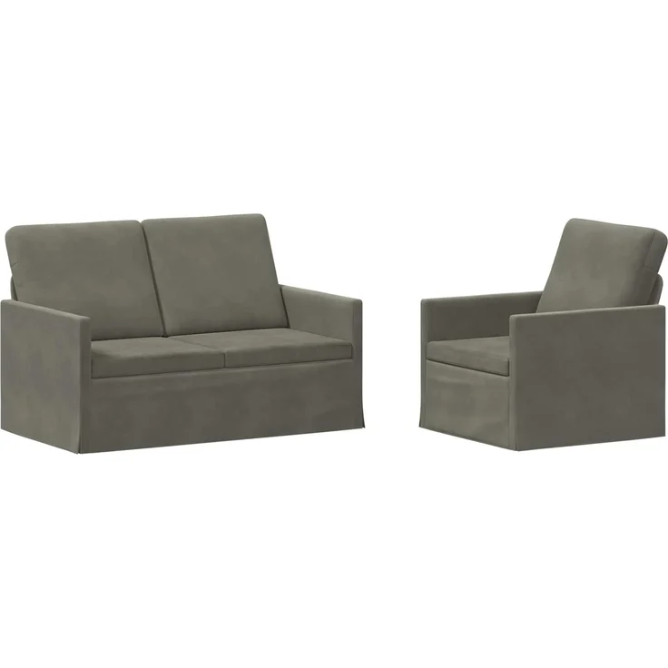 vidaXL Sofa-Set 2 pcs Hellgrau Cordstoff 3433242 – Bild 1