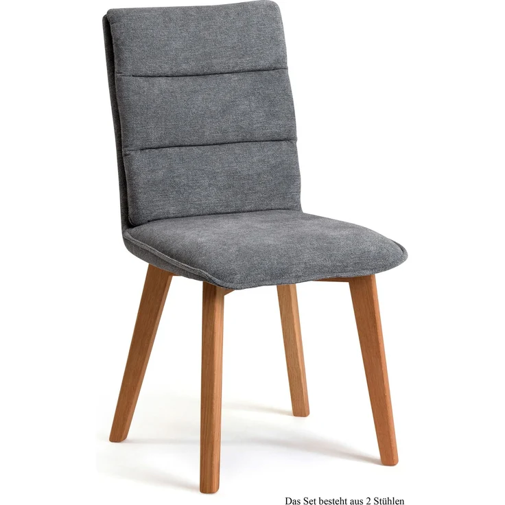 Esszimmerstuhl (2er-Set) Darija 47x92x60 Eiche geölt/Grau