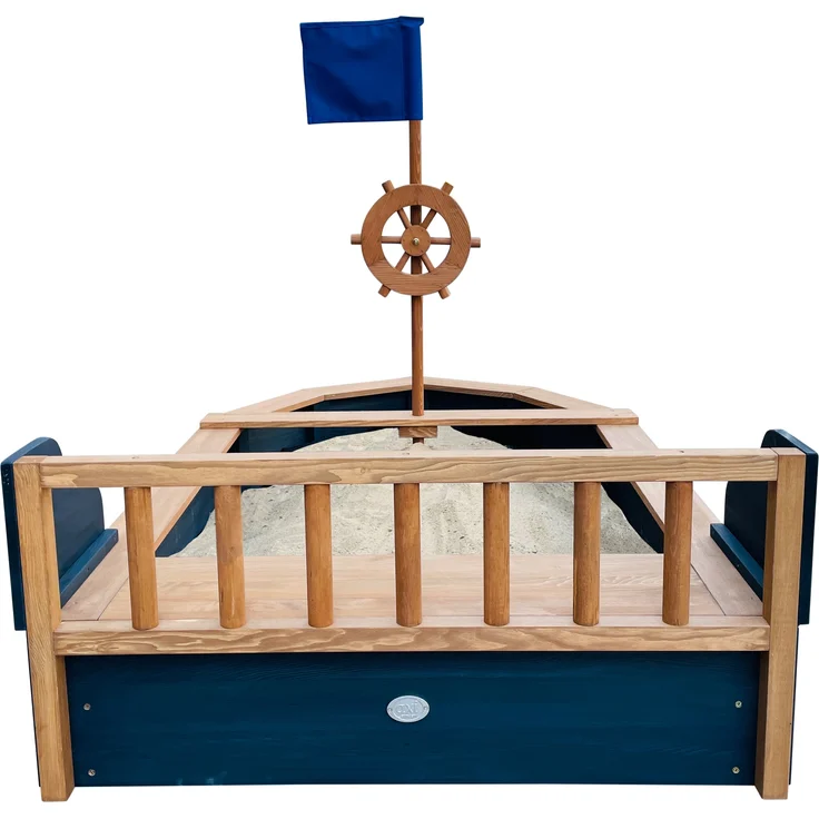 AXI 'Doris' Sandkastenschiff mit Flagge und Sitzbank, Holz Grau, 153 x 90 x 100 cm – Bild 6
