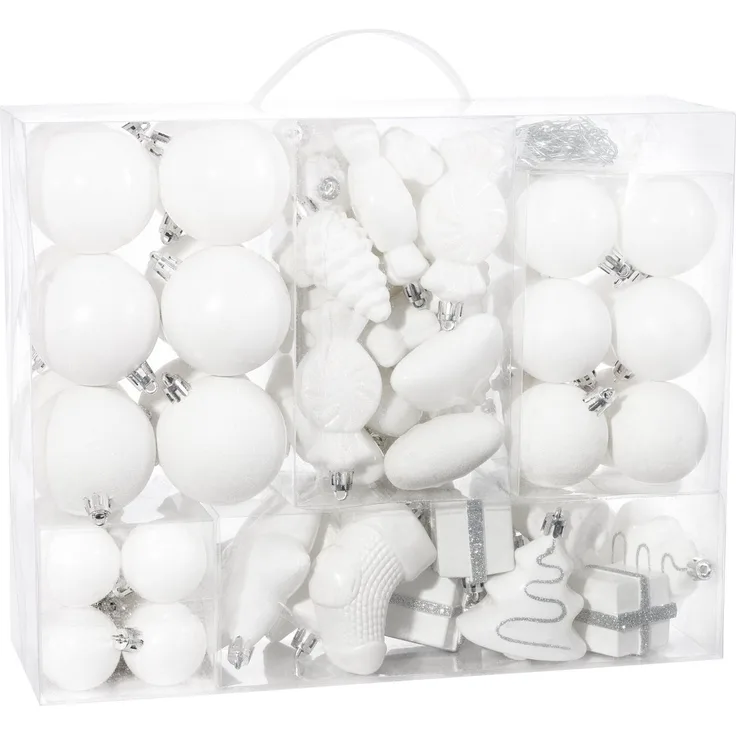 BRUBAKER Weihnachtsbaumkugel 77-teiliges Weihnachtskugel-Set, Christbaumschmuck aus Kunststoff, Weihnachtsdekoration Baumkugeln