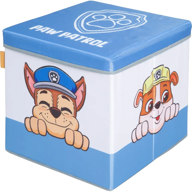roba Sitz- & Aufbewahrungsbox 'Paw Patrol' - HxBxT: 30 x 30 x 30 cm - 4-seitig bedruckt - Weiß / Blau