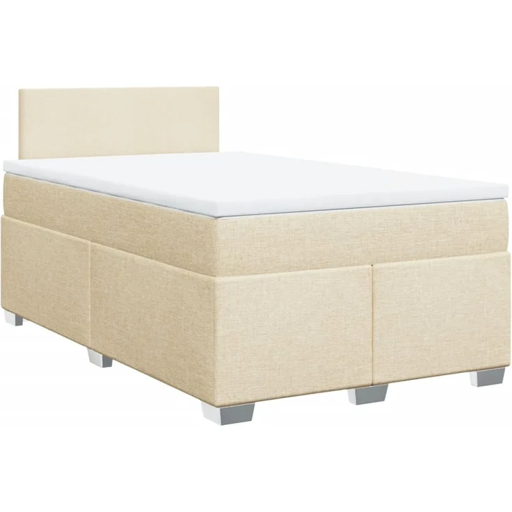vidaXL Boxspringbett mit Matratze Creme 120x200 cm Stoff 3285853 – Bild 2