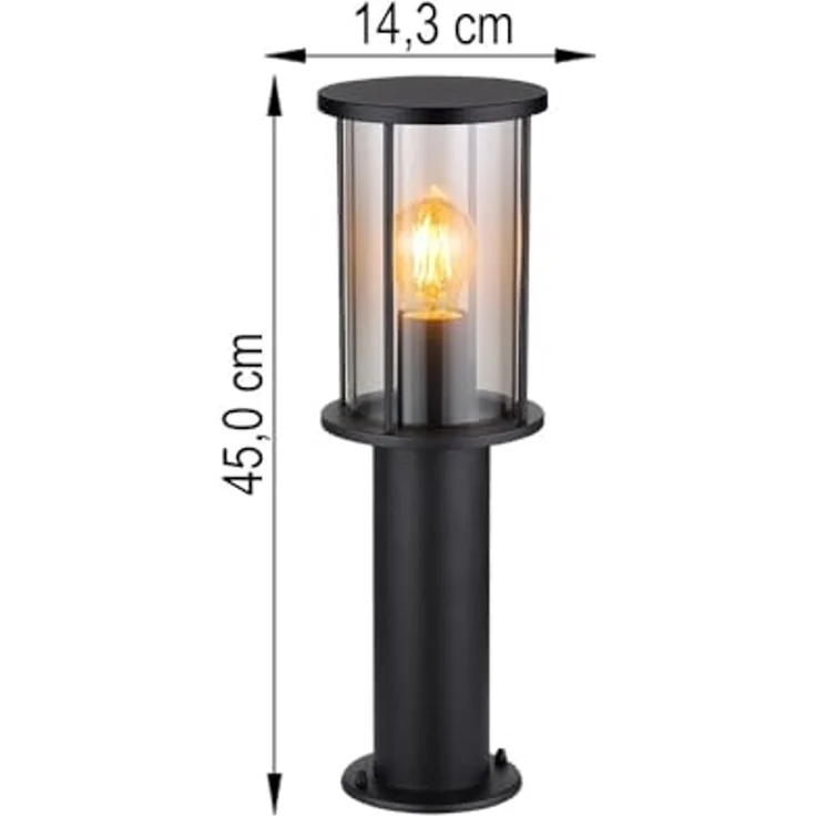 Stehleuchte Gartenlampe, Edelstahl, schwarz, IP54, H 45 cm – Bild 7