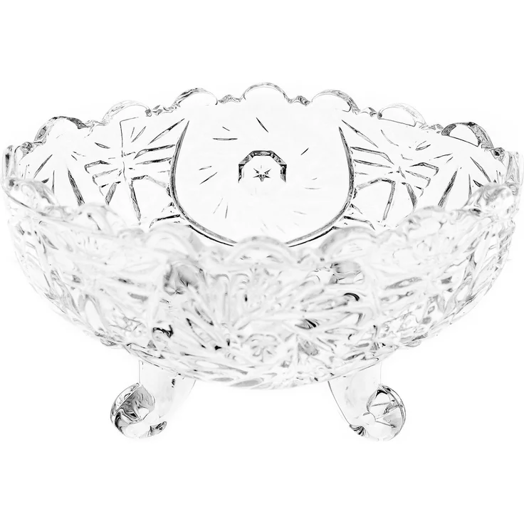 6 Tlg. Set Servierschale aus Glas Oval Glasschalen mit Muster für Snacks, Bowl, Dips – Bild 1