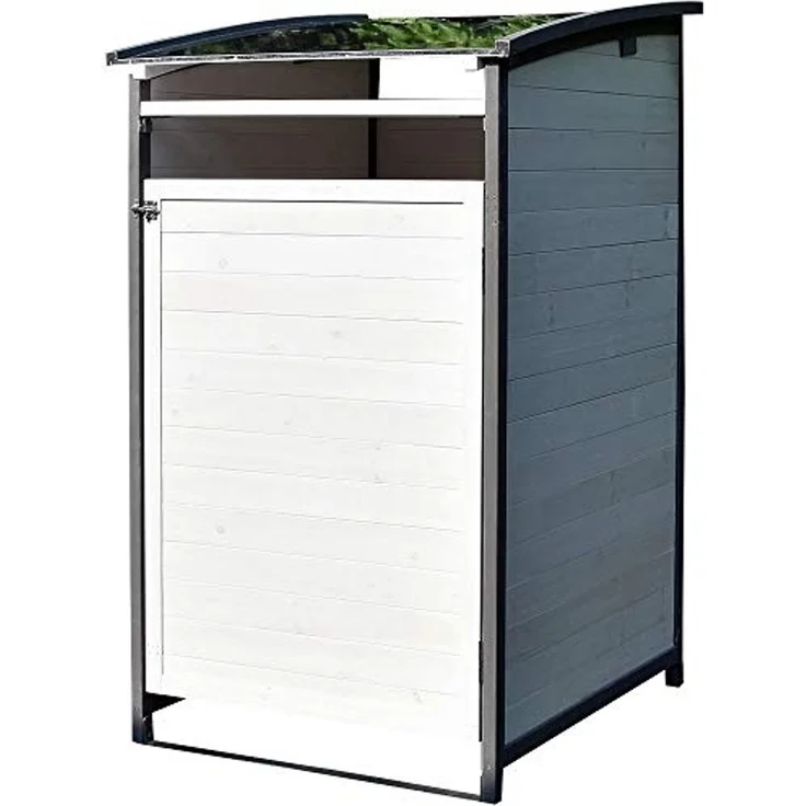 Mülltonnenverkleidung grau Einzelbox 2x 120L oder 240L Gartenbox Zinkdach – Bild 5