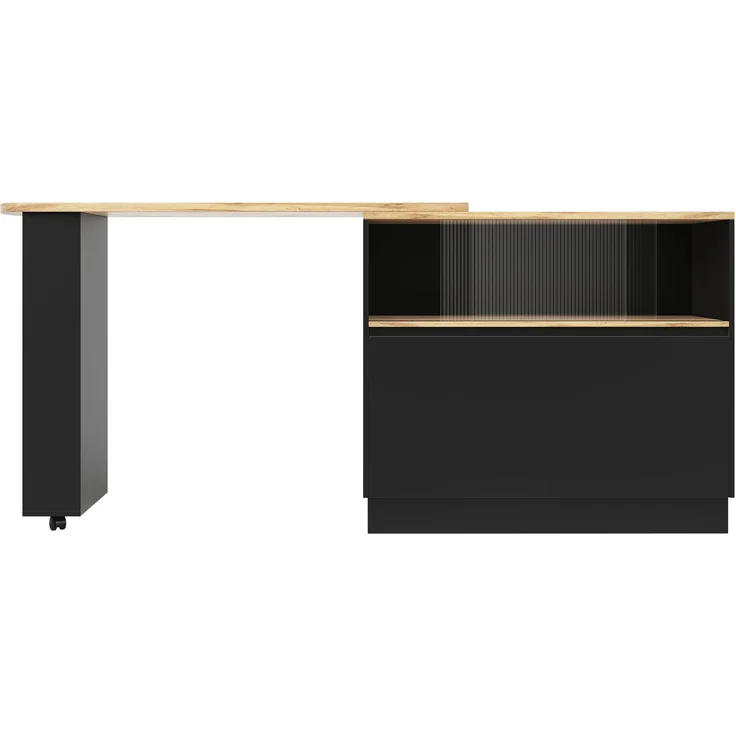 ZUBALIYA Drehbarer Bartisch 90 x 45 cm, für Küche und Essbereich, MDF, Schwarz – Bild 17