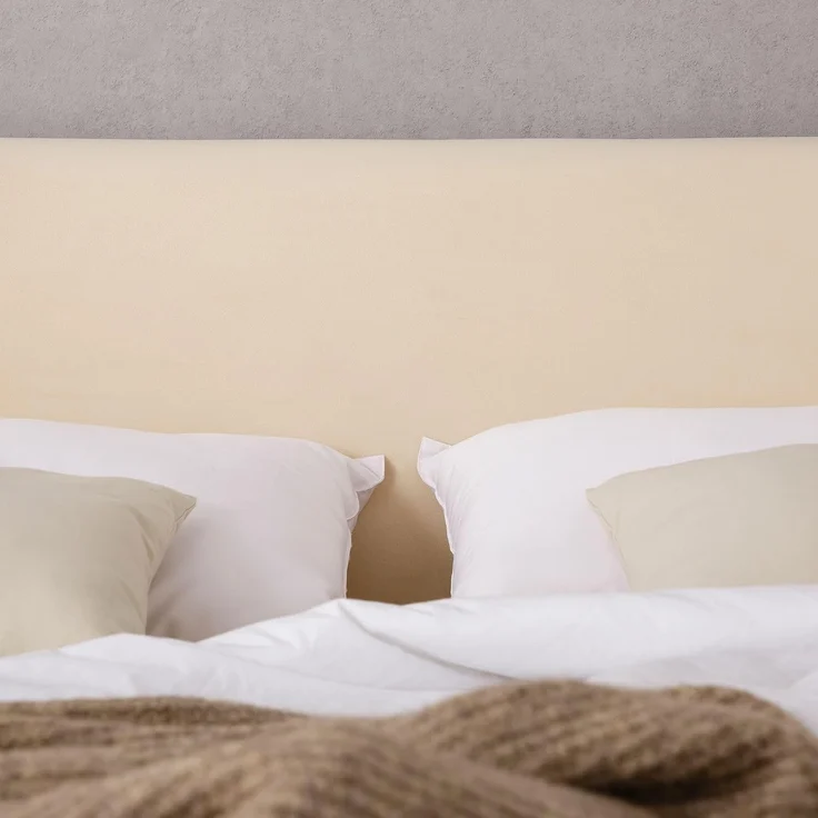 IDIMEX Polsterbett DREAM, Doppelbett 180x200 cm inkl. Lattenrost mit Samt Stoffbezug cremeweiß – Bild 4