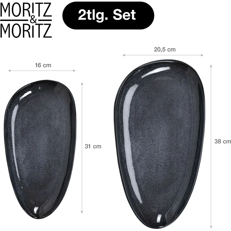 Moritz & Moritz VIDA Servierteller 2 tlg. blau – Bild 2