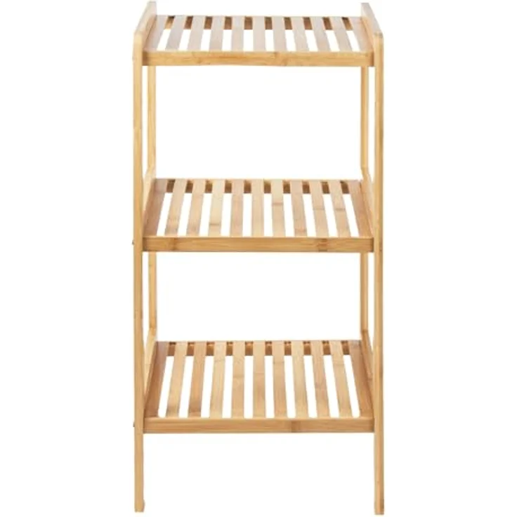 GreenBlue Badregal GB321, Badezimmerregal Bambus 3 Einlegeböden 37x33x78cm – Bild 5