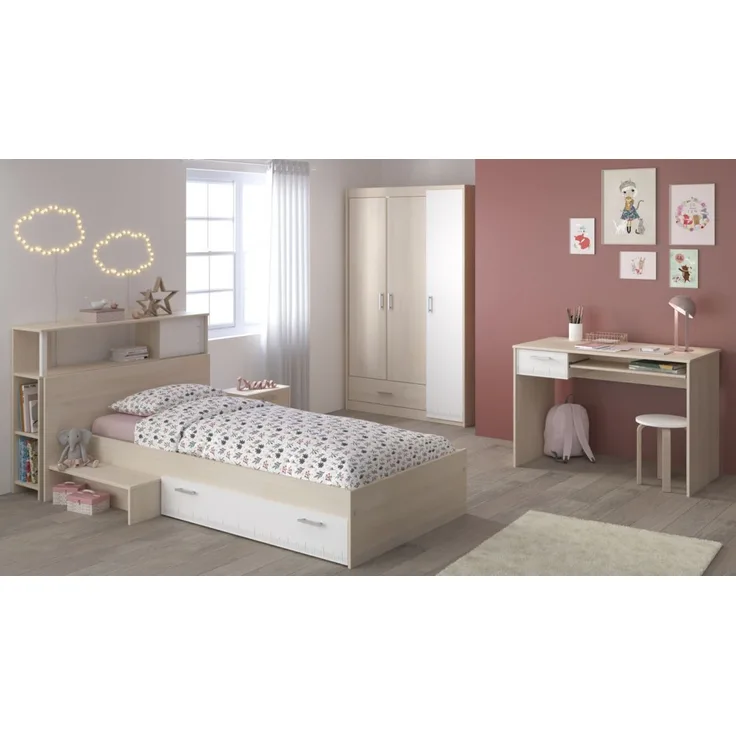 Parisot Kinderzimmer Charly in Akazie und weiß Jugendzimmer Set 5-tlg.