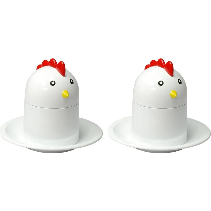 GSD HAUSHALTSGERÄTE Eierköpfer, (Set, 2-tlg), Kunststoff, Chicken-Design