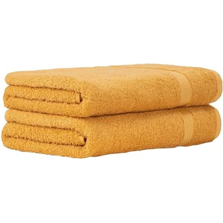 Luckytowel Duschtuch Set 70x140 cm, Oeko-TEX Badetücher aus 100% Baumwolle mit 600 g/m², saugstark & flauschig, 2er Pack Gold – Bild 1