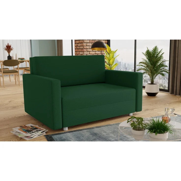 Schlafsofa Pura Maxi mit Bettkasten - Polstersofa mit Schlaffunktion, Sofa, Bettsofa, Wohnlandschaft (Grün (Suedine 76)) – Bild 1