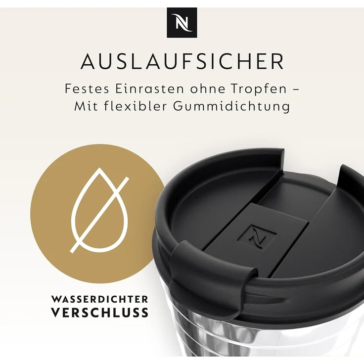 NESPRESSO Thermobecher TOUCH Travel Mug 345ml, Edelstahl Auslaufsicher – Bild 5