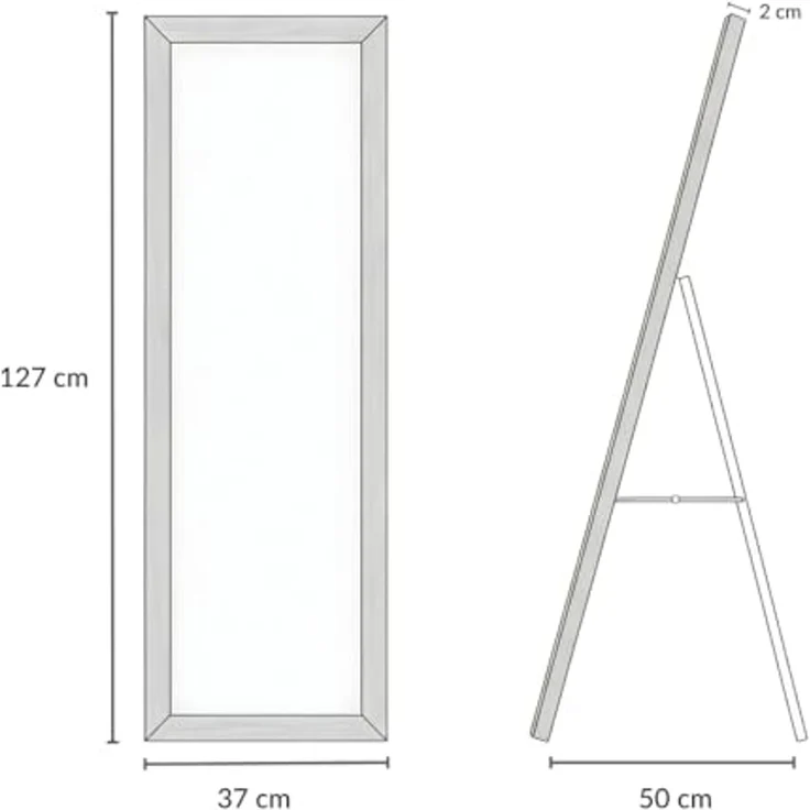 EDAXO Standspiegel Standspiegel HAVLYS, 37 x 127 cm, Splittergeschütztes Sicherheitsglas (PTE-Folie) – Bild 7