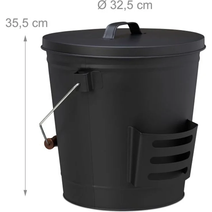 Ascheeimer mit Deckel und Schaufel 10028777 – Bild 4