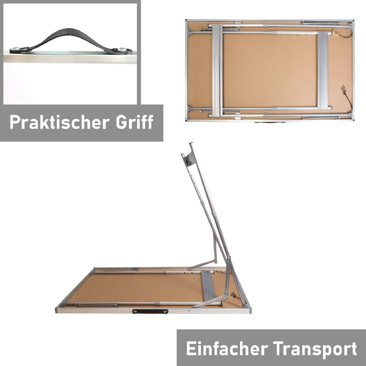 Tapeziertisch klappbar, Arbeitstisch, Mehrzwecktisch höhenverstellbar, weiß – Bild 3