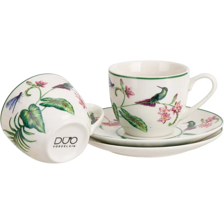 DUO 2er-Set Espressotassen SOUND OF PARADISE, 90 ml mit Untertassen, New Bone China Porzellan – Bild 3