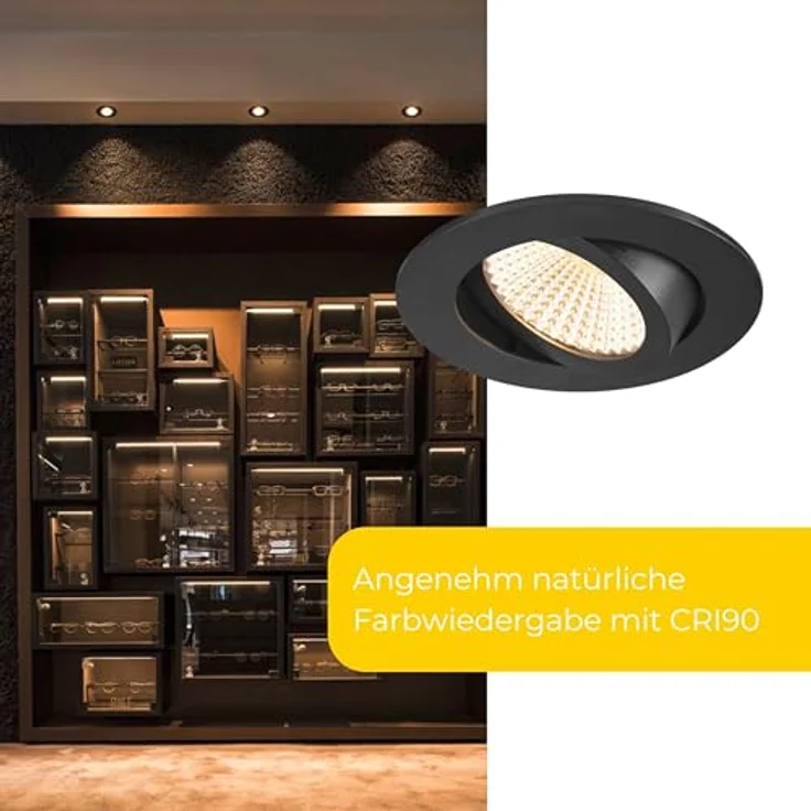 SLV 1007388 NEW TRIA® 68 Deckeneinbauleuchte 2700K 60° rund schwarz – Bild 5