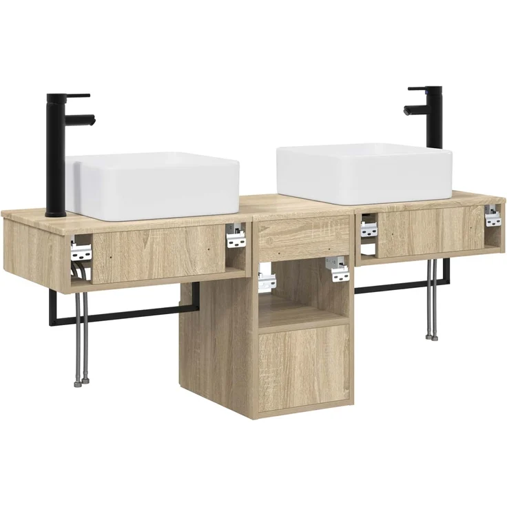 vidaXL Badezimmerschrank-Set 3 stk. Sonoma-Eiche 130 x 41 x 80 cm 3405599 – Bild 8