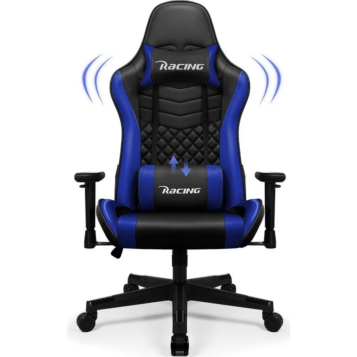 Hiazurm Gaming-Stuhl Gaming Stuhl, Bürostuhl Ergonomisch Wippfunktion bis zu 170° (Verstellbarem Lenden- & Kopfkissen, Gamer Stuhl 150kg Belastbarkeit), Verstellbarem Lenden- & Kopfkissen, Gamer Stuhl 150kg Belastbarkeit – Bild 5