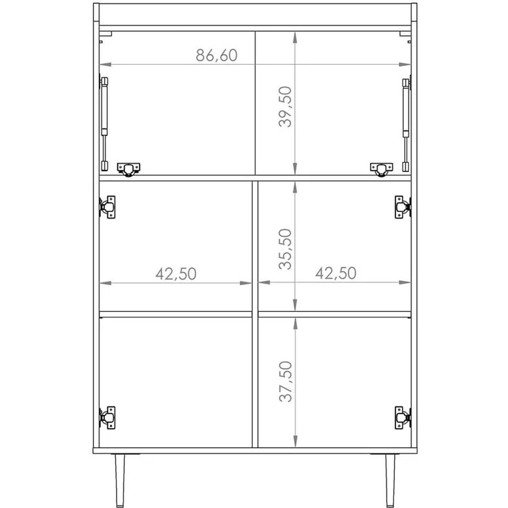 Lomadox Barschrank VAREDO-132 in Eiche Nb. Wohnzimmer Möbel im modernen Vintage Design 90/140/40 cm – Bild 9